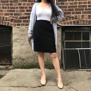 Vintage Black Lined Pencil Skirt